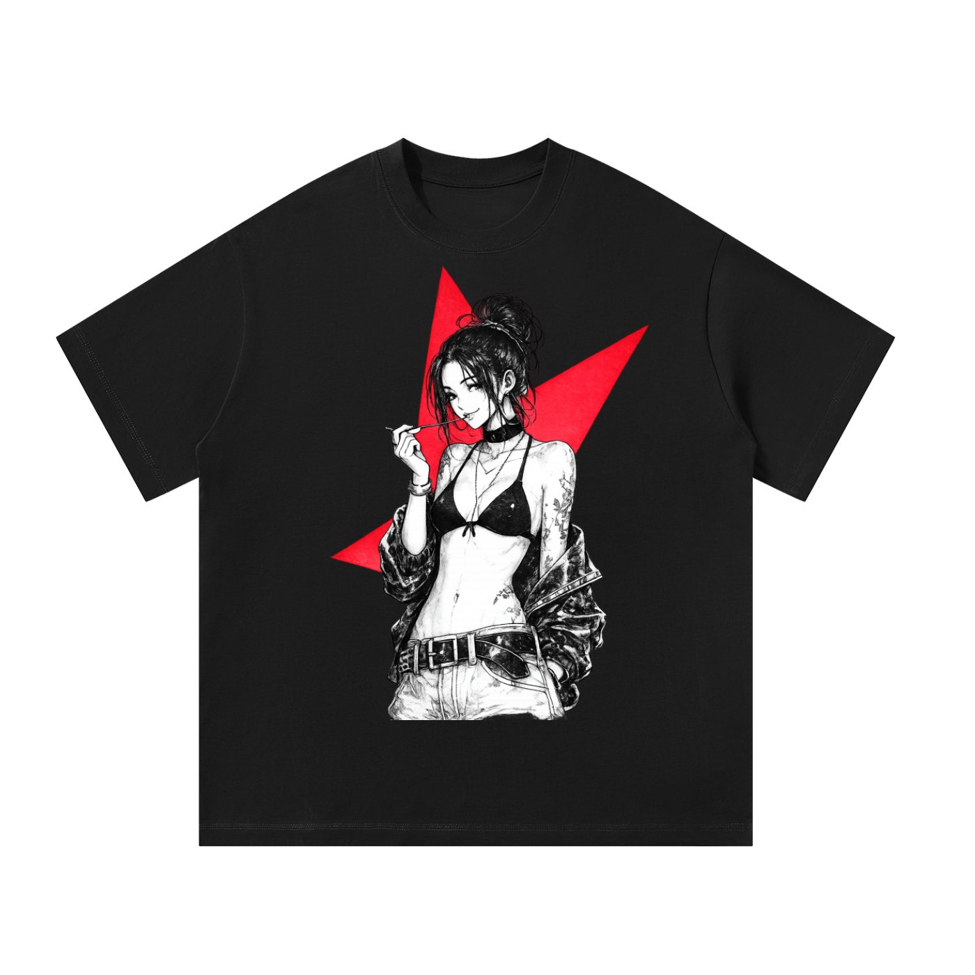 ' Star Girl : Expression 3 ' - Unisex Oversized T-Shirt