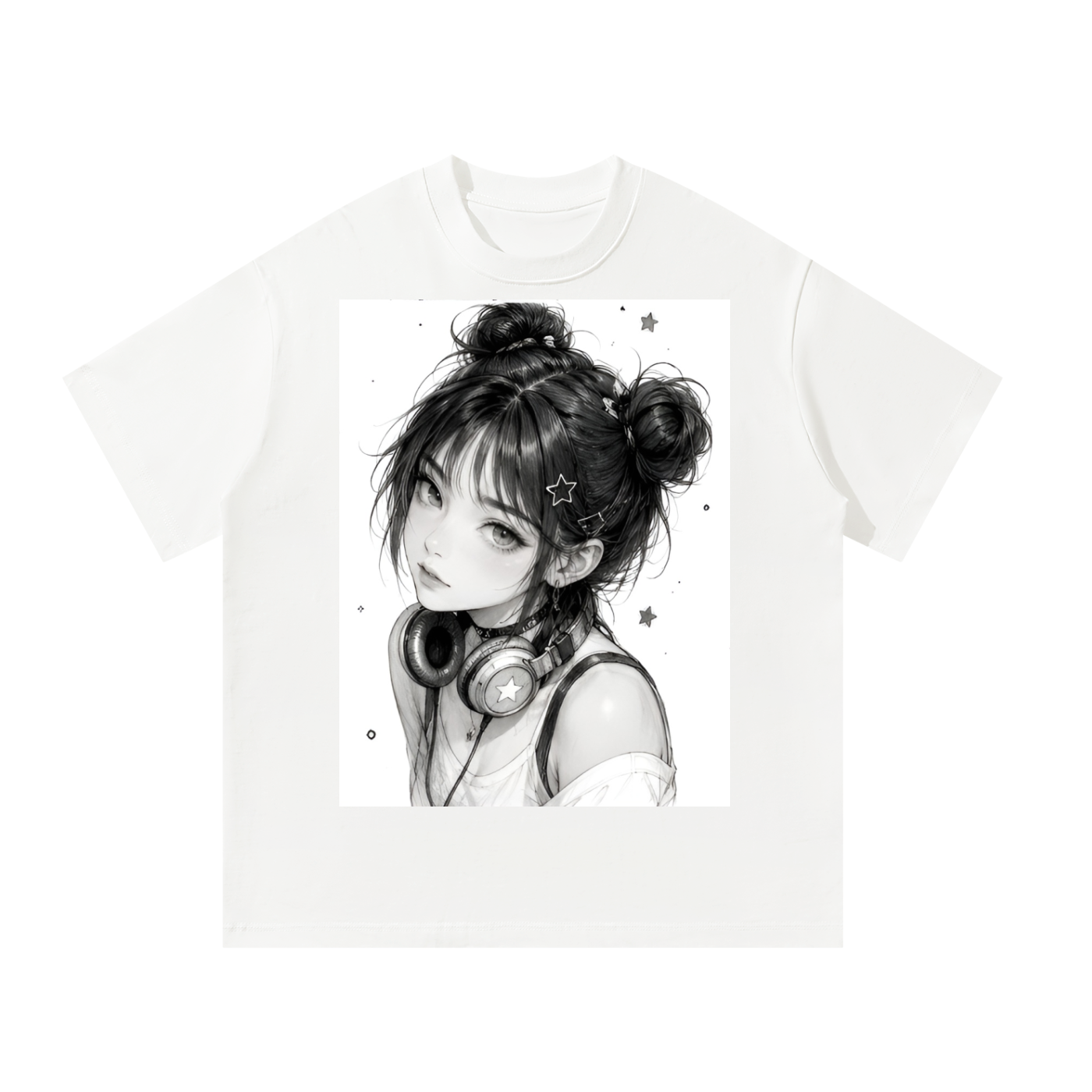 ' Sketchpad Girl : Expression # 1 ' - Unisex Oversized T-Shirt